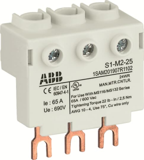 Blok připojovací ABB pro spouštěče MS116, MS132 65A 3P do 25mm2